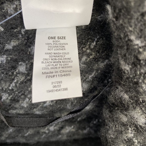 Sonoma poncho shawl Toggle Womens one size black gray knit fringe boho  nwt - Picture 6 of 10